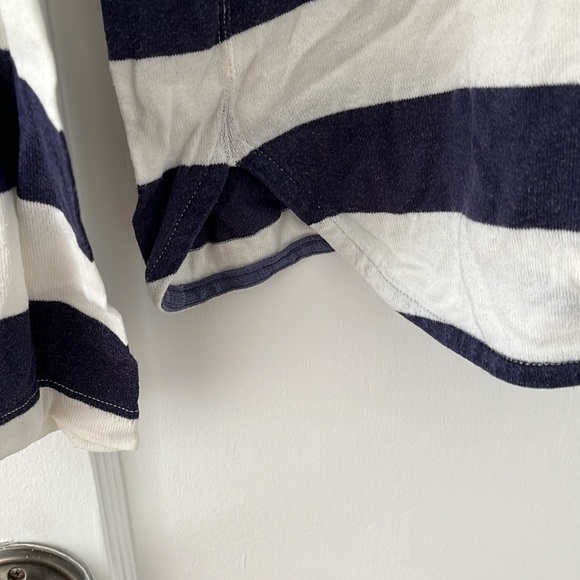 Junya Watanabe M 100% cotton blue/white striped woven long sleeve t-shirt - Picture 4 of 6